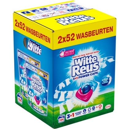 Witte Reus – Wascapsules 3 + 1 Power caps 104 wasbeurten 5410091763978