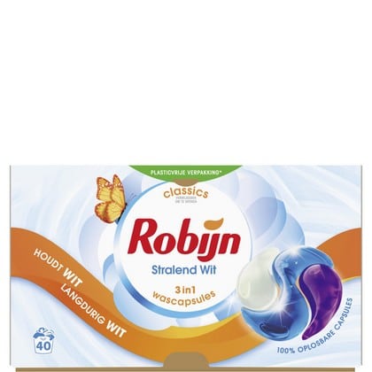 Robijn Wasmiddel Capsules – Stralend Wit 40 caps 8720181396113