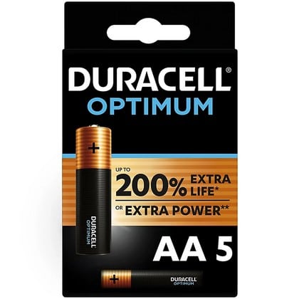 Duracell Batterij AA Optimum – Per 5 Verpakt 5000394137769