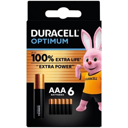 Duracell Batterij AAA Optimum – Per 6 Verpakt 5000394137653