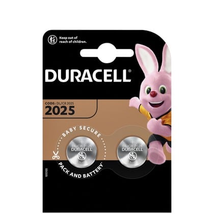 Duracell Batterij Knoopcel CR2025 – Per 2 Verpakt 5000394203907