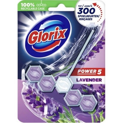 Glorix Toiletblok – Power 5 Lavendel 55 gr 8720181136689