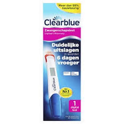 Clearblue Zwangerschapstest Digitaal – Ultravroeg 1 stuk. 8001841704302